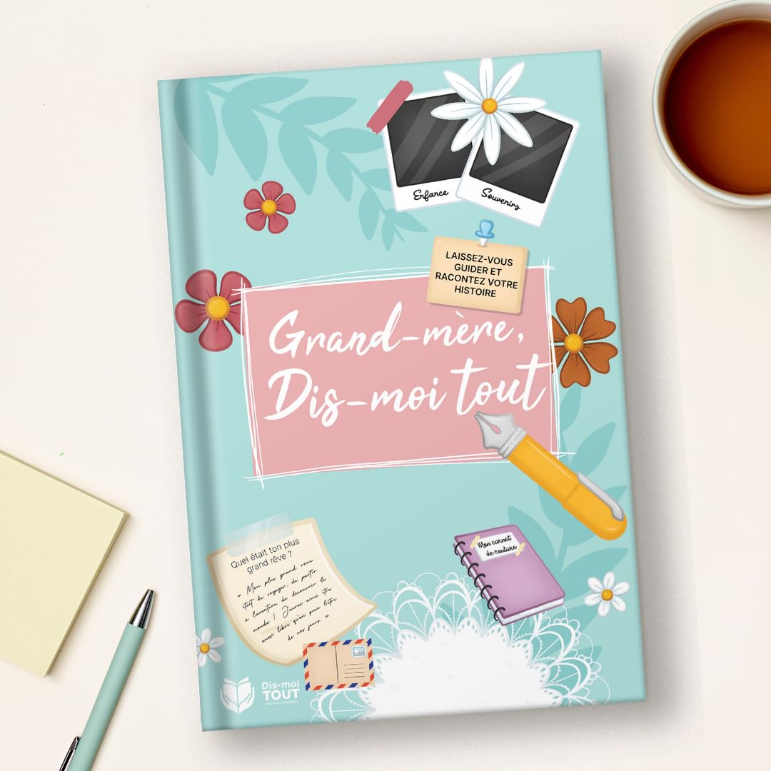 Dis-moi tout Livre Grand-mère Mamie raconte ton histoire | Carnet de Souvenirs | Cadeau Original à offrir pour Anniversaire Noël | Histoire de Vie à Compléter en famille | 52 Pages | Souvenir unique Children's books