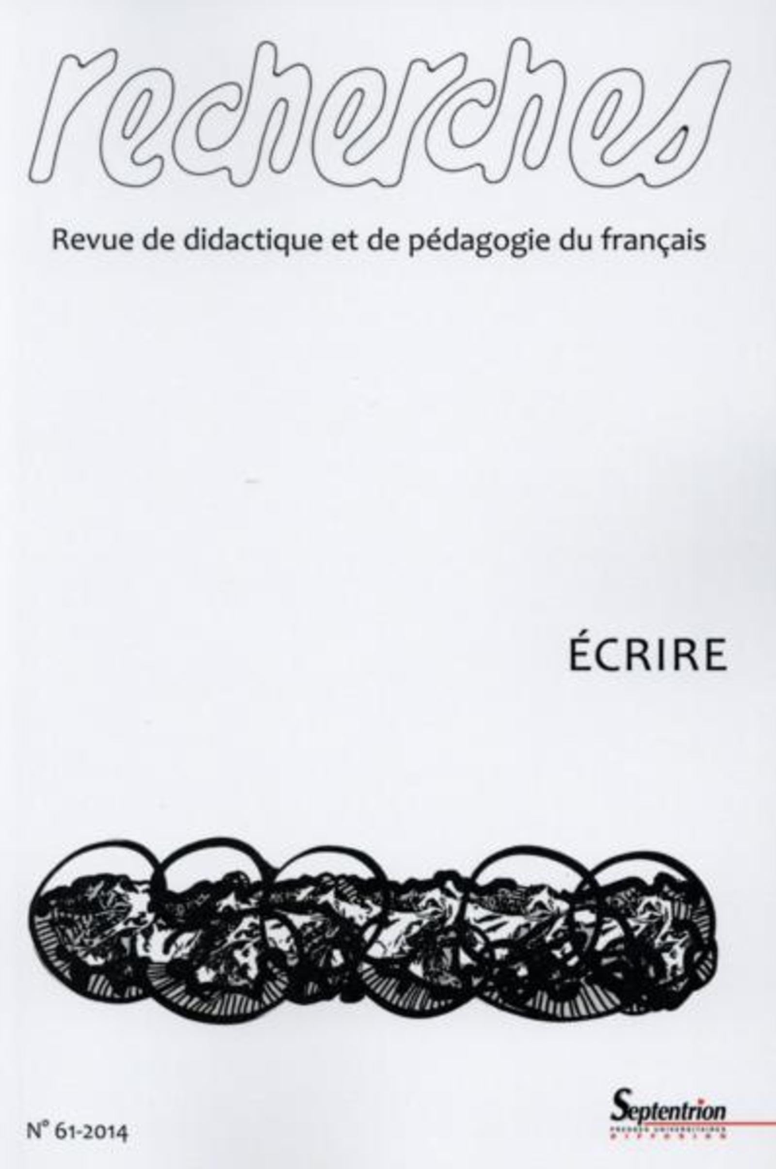 Recherches, n° 61/2e semestre 2014: Écrire book