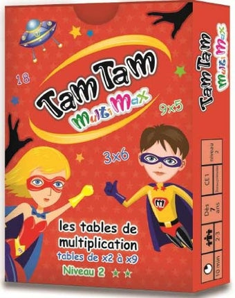 Tam tam multimax : les tables de multiplication de x 2 à x 9 : niveau 2 Non-fiction