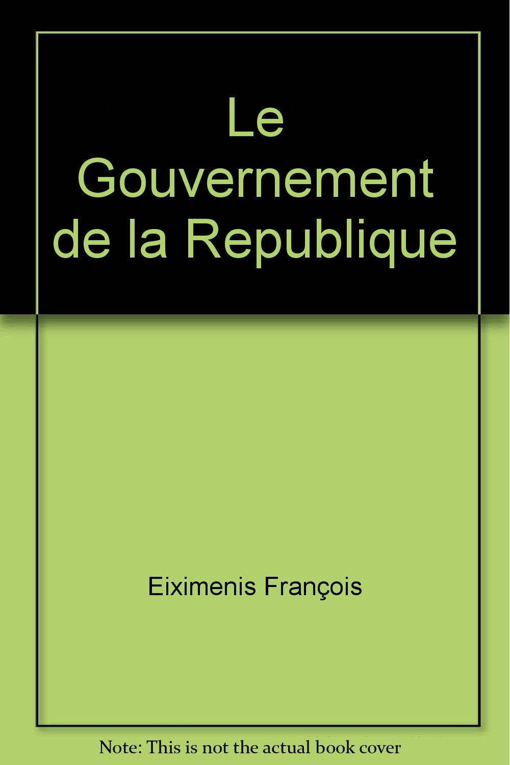 Le gouvernement de la republique book