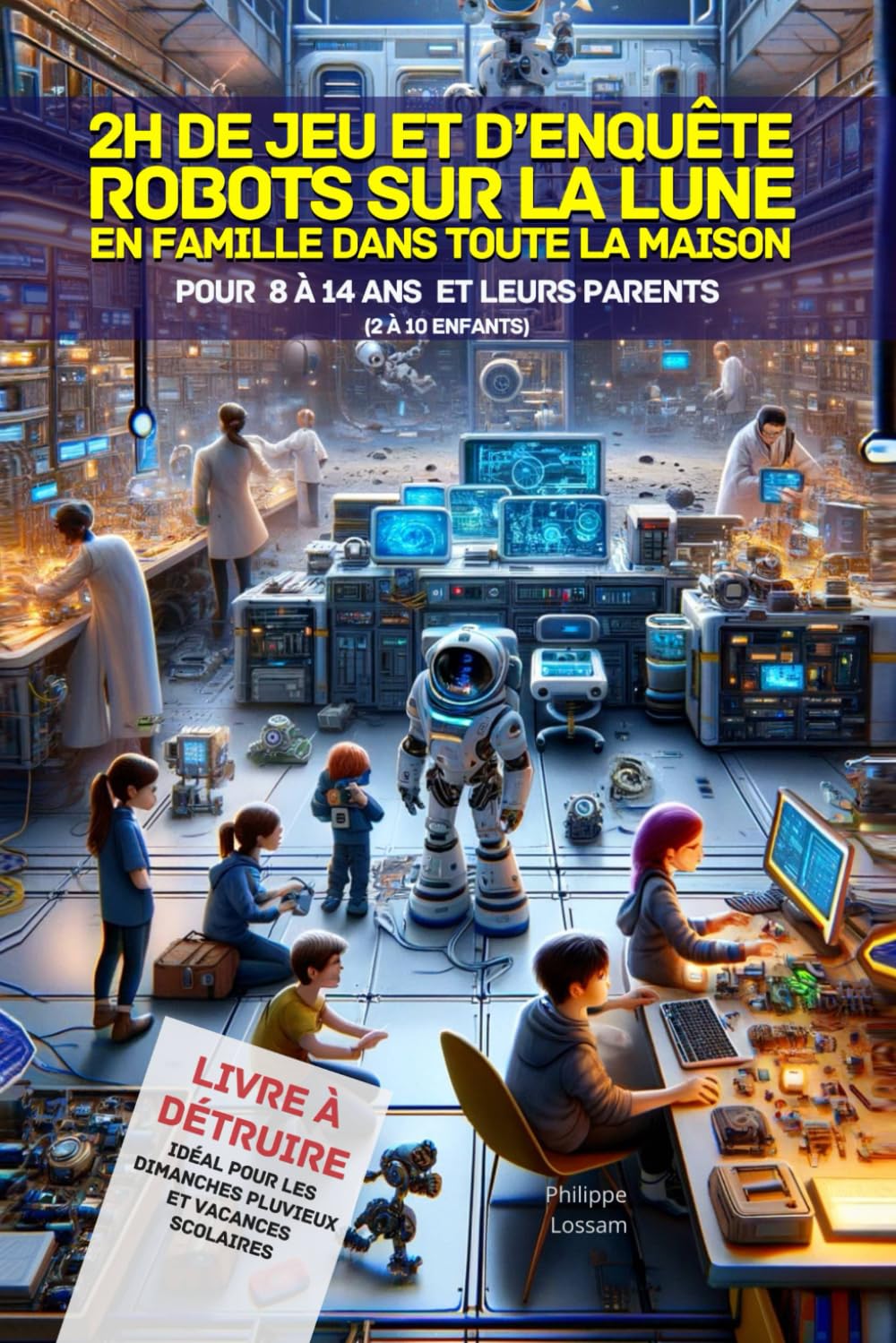 2h de jeu et d'enquête ROBOTS SUR LA LUNE en famille dans toute la maison: LIVRE A DETRUIRE pour 8 à 14 ans et leurs parents book