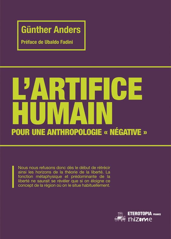 L'artifice humain (nouvelle édition) : Pour une anthropologie « négative » book