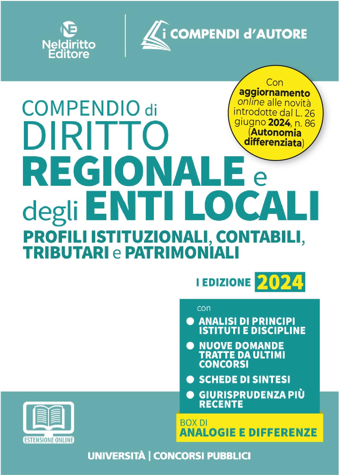 Compendio di diritto Regionale e degli Enti Locali. Profili istituzionali, contabili, tributari e patrimoniali 2024. Con espansione online book