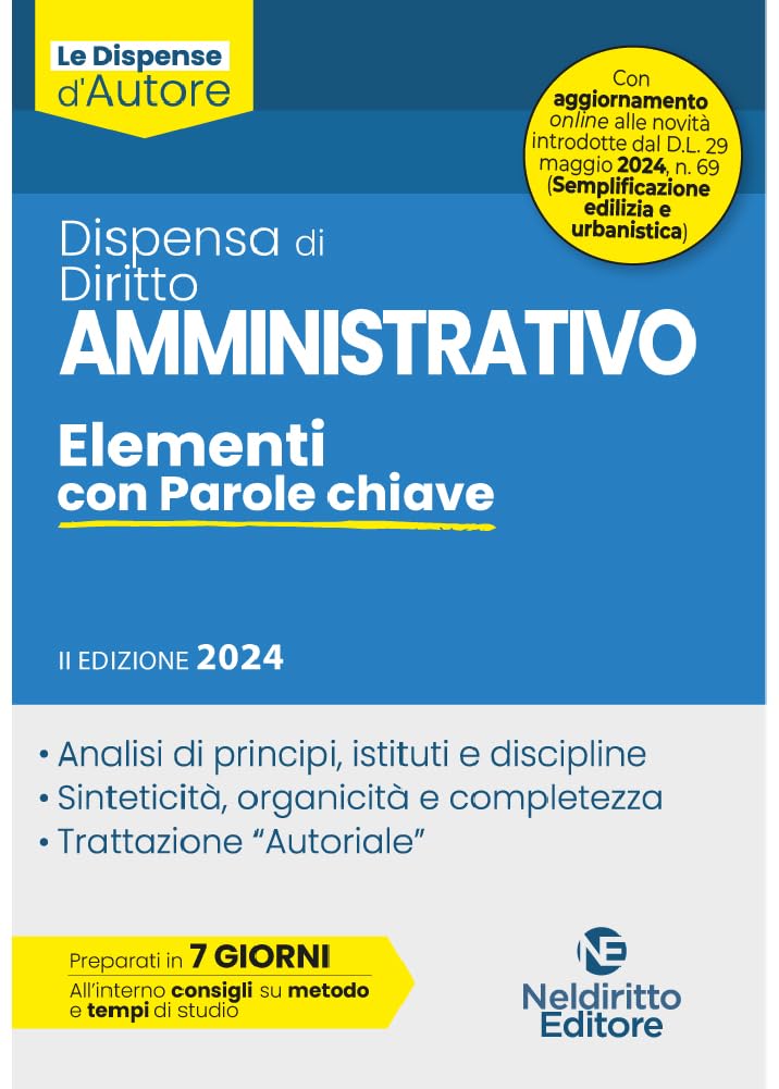 Dispensa di diritto amministrativo. Elementi con parole chiave. Nuova ediz. book