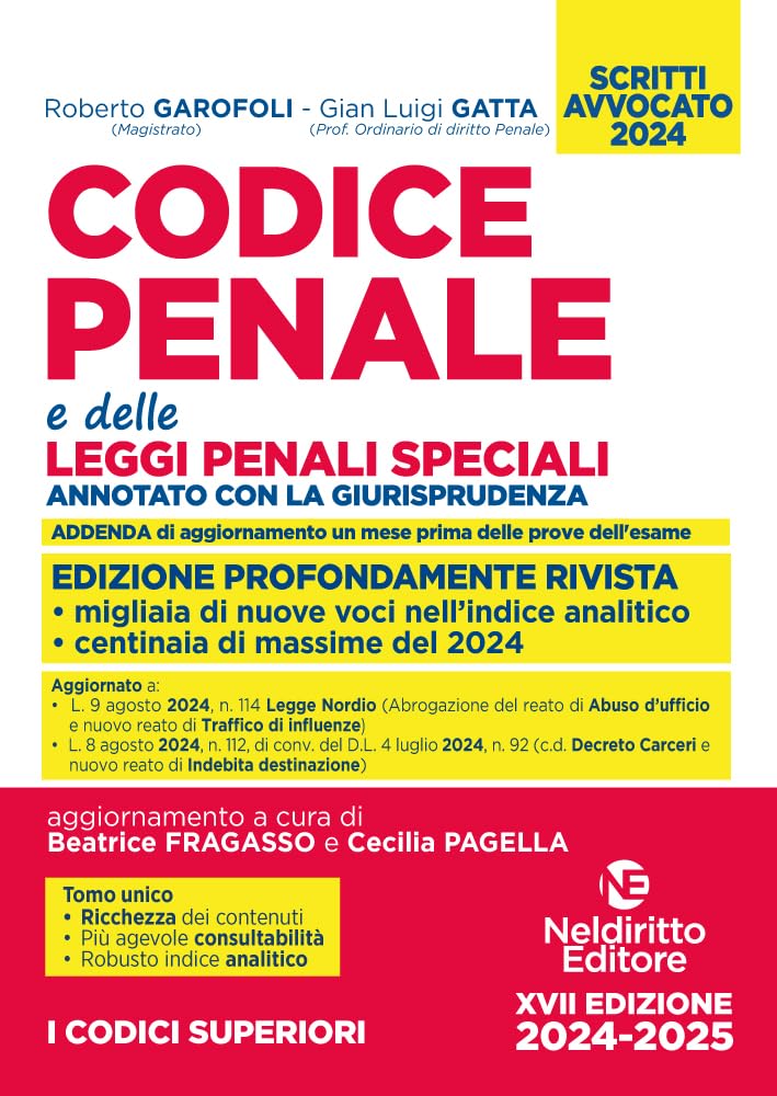Codice penale annotato e delle leggi penali speciali. Esame avvocato 2024-2025 book