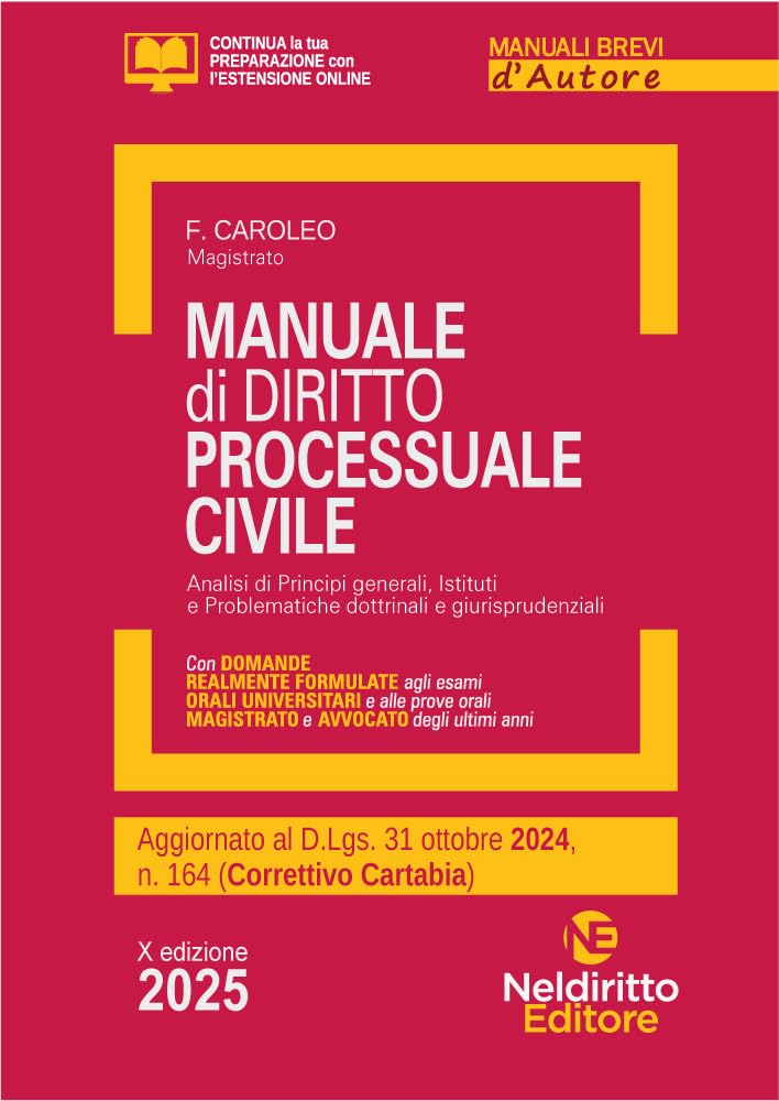 Manuale breve di procedura civile. Aggiornato al Decreto correttivo Cartabia 2024. Nuova ediz. book