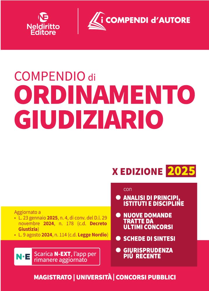 Compendio di ordinamento giudiziario 2025 book
