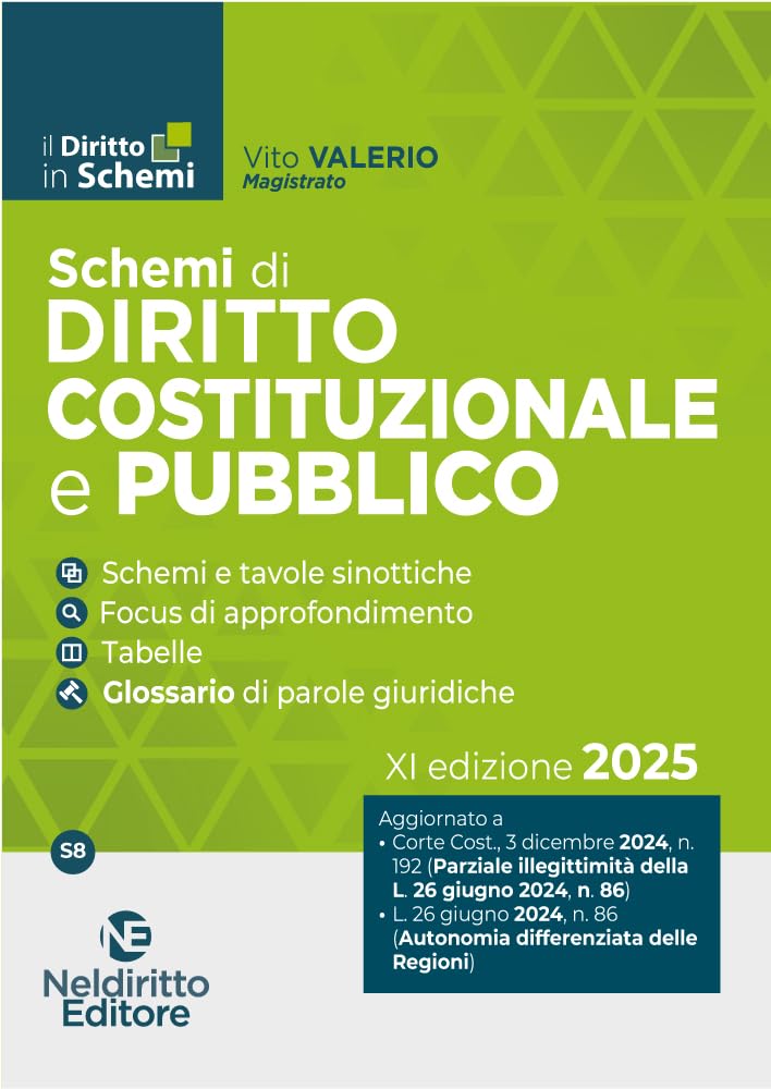 Schemi di diritto costituzionale e pubblico 2025 (Il diritto in schemi) Law