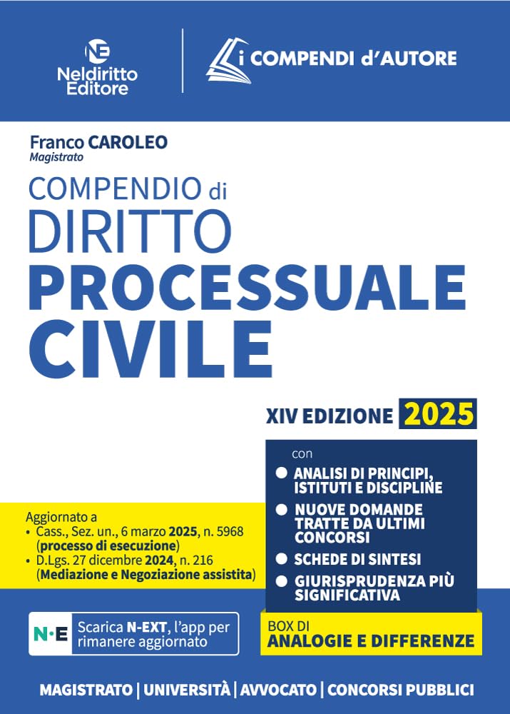 Compendio di procedura civile 2025, aggiornato al I e al II Correttivo Cartabia in tema di mediazione e negoziazione assistita book