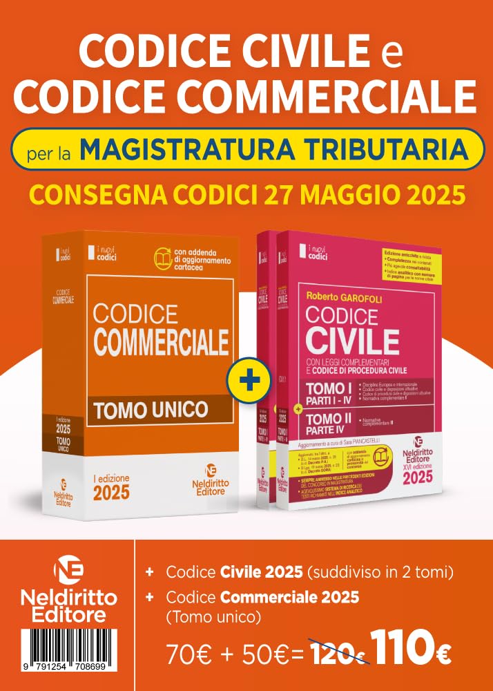 Kit Codice di Diritto Civile e diritto Commerciale per il concorso in Magistratura tributaria book