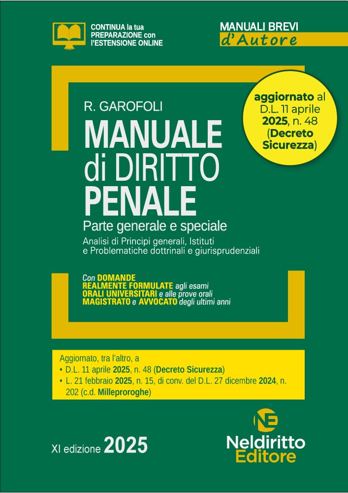 Manuale di diritto penale. Parte generale e speciale 2025. Aggiornato al DL Sicurezza book