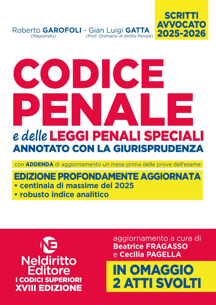 Codice penale annotato con la giurisprudenza 2025-2026 per l'esame di avvocato book