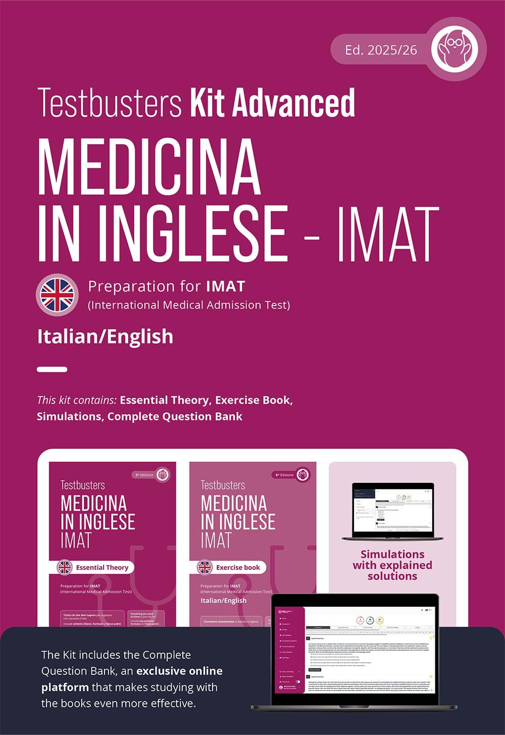 Testbusters. Test di medicina in inglese IMAT. Kit advanced. Con Complete Question Bank. Con simulazioni commentate book
