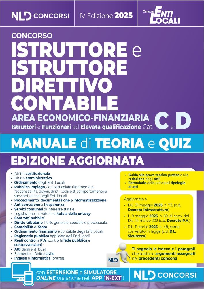 Manuale istruttore e istruttore direttivo contabile area economico finanziaria cat. C-D con teoria e quiz e raccolta precedenti tracce. Con software di simulazione book