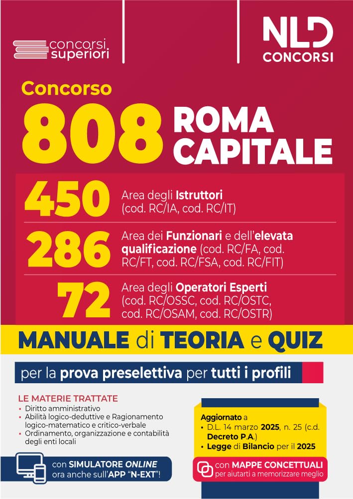 Concorso 808 posti Roma Capitale. Area degli istruttori, dei funzionari e dell'alta qualificazione e degli operatori esperti. Manuale per la ... quiz. Nuova ediz. Con software di simulazione Business, Finance & Career