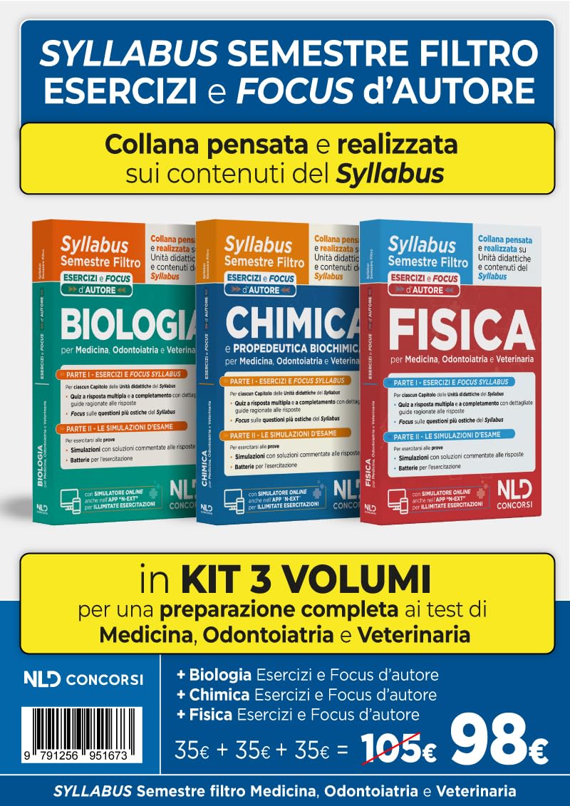 Fisica, biologia, chimica. Syllabus semestre filtro medicina. Esercizi e focus d'autore book