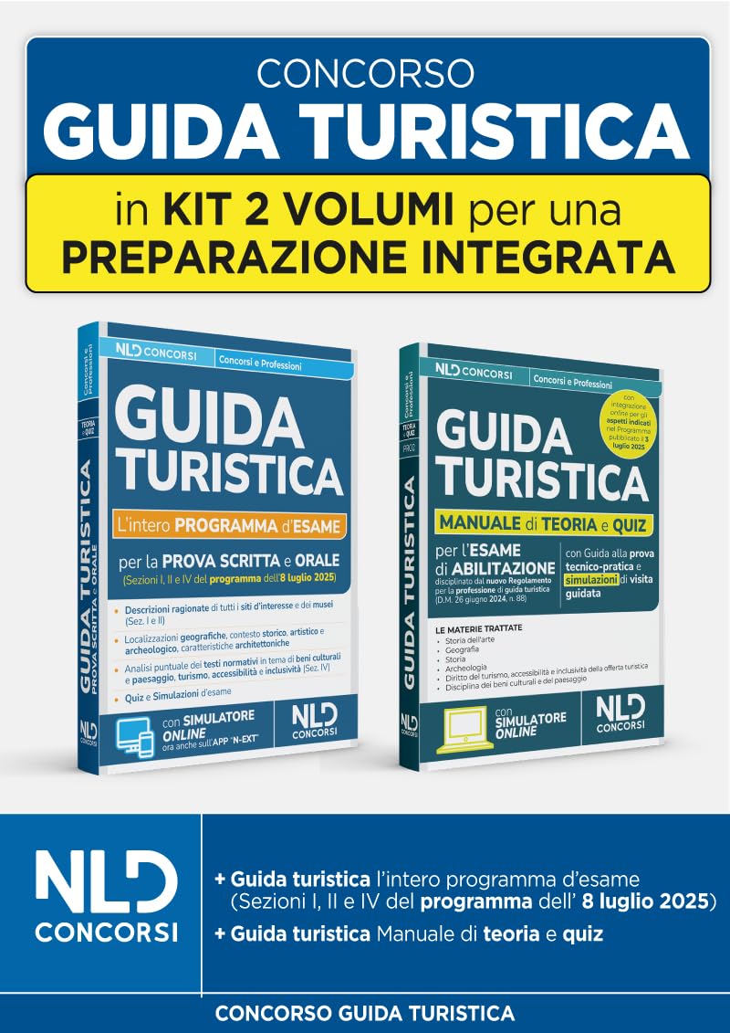 Kit Guida turistica per l'esame di abilitazione. Manuale guida turistica di teoria e quiz + Guida turistica l'intero programma d'esame per la prova scritta e orale book