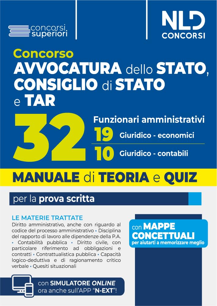 Concorso 32 Funzionari Avvocatura dello Stato, Consiglio di Stato e TAR. Manuale di teoria per la prova scritta. Nuova ediz. Con espansione online book