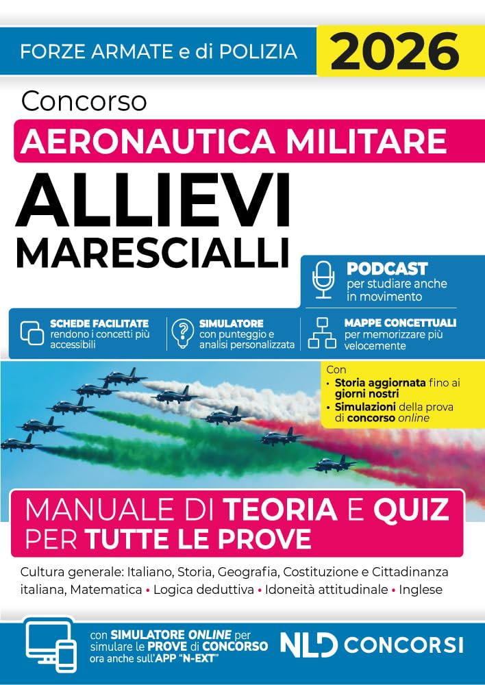 Concorso allievi marescialli aeronautica militare. Manuale di teoria e quiz per tutte le prove 2026 book