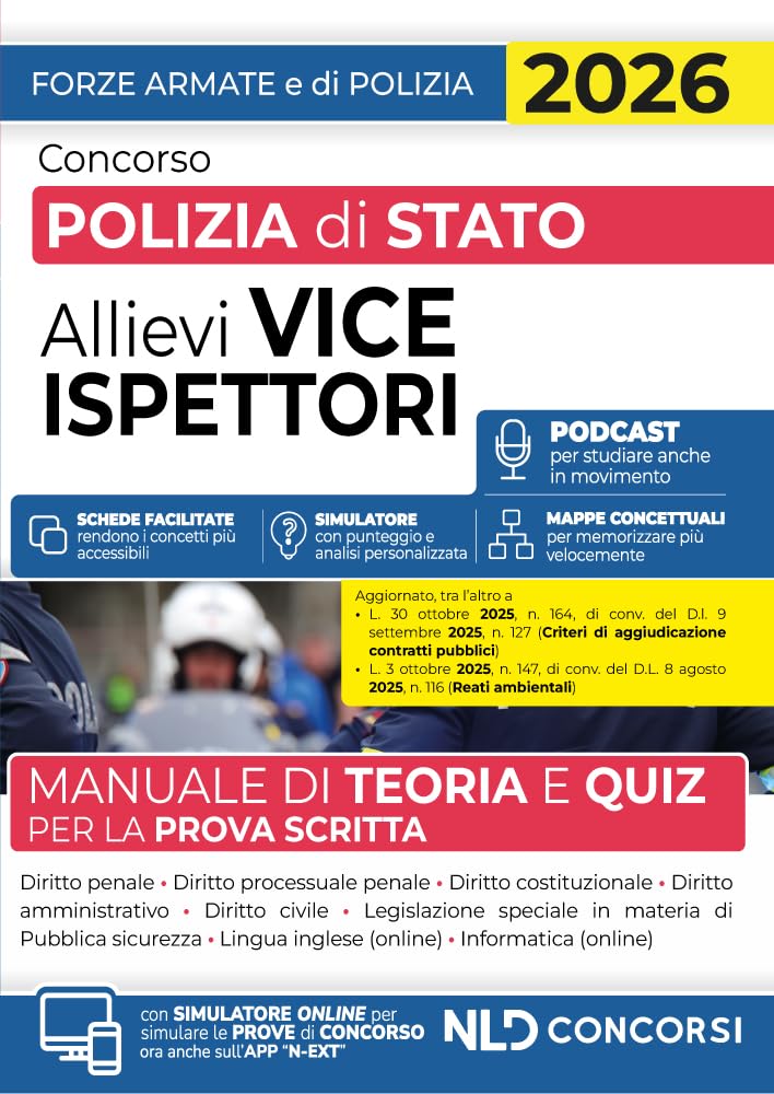 Concorso allievi vice ispettori polizia di Stato 2026. Manuale di Teoria e quiz per la prova scritta. Con simulatore online book