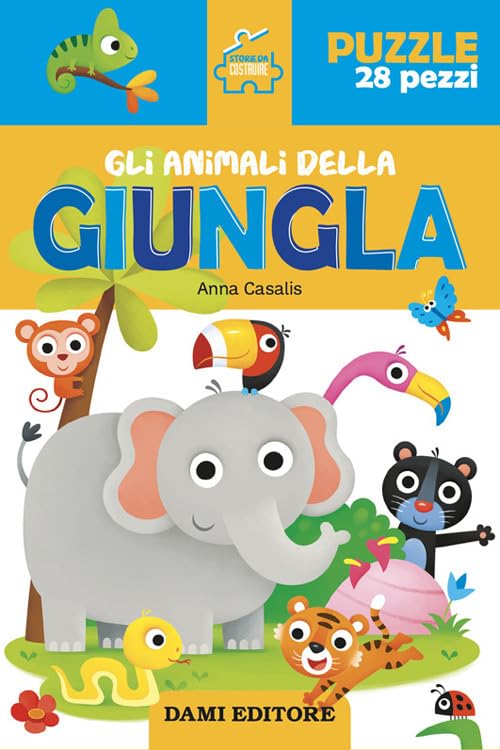 Gli animali della giungla. Storie da costruire. Ediz. a colori. Con puzzle da 28 pezzi book