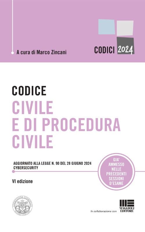 Codice civile e di procedura civile. Aggiornato alla legge n. 90 del 28 giugno 2024 cybersecurity book