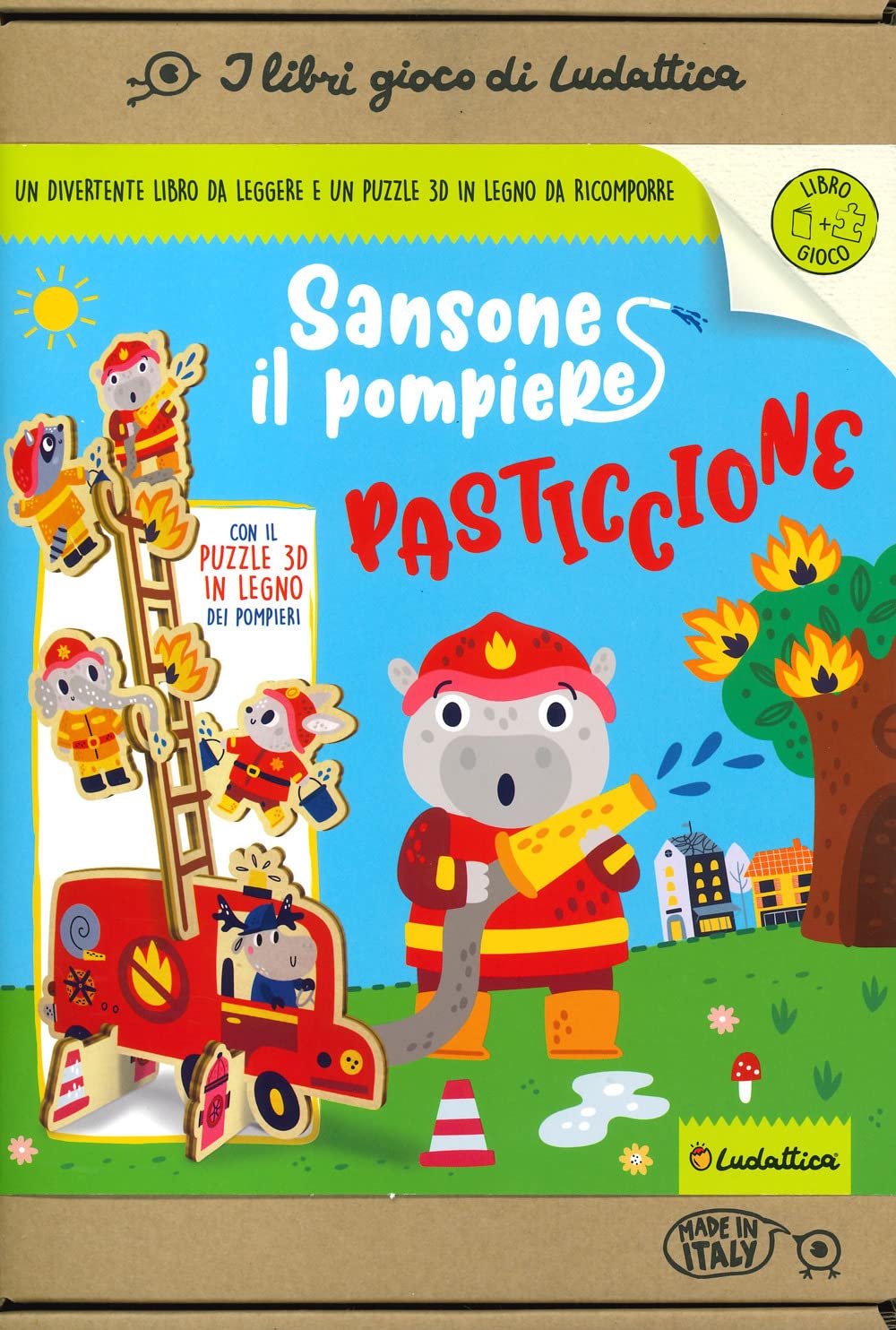 Sansone il pompiere pasticcione. Ediz. a colori. Con puzzle in legno tridimensionale book