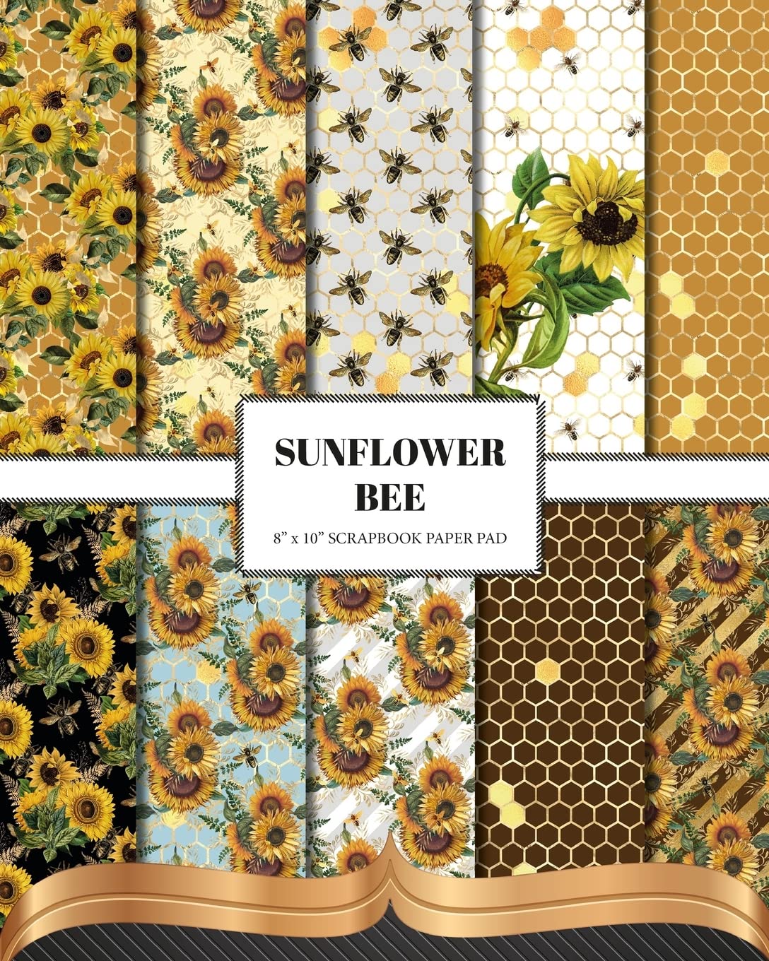 Sunflower Bee Scrapbook Paper Photography