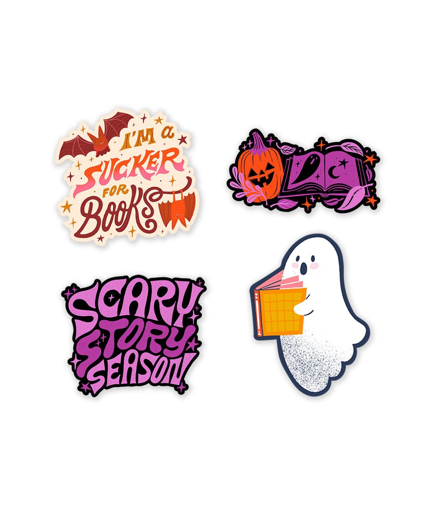 Halloween Scary Story Season Stickers - Sticker Set of 4 Parents & Children