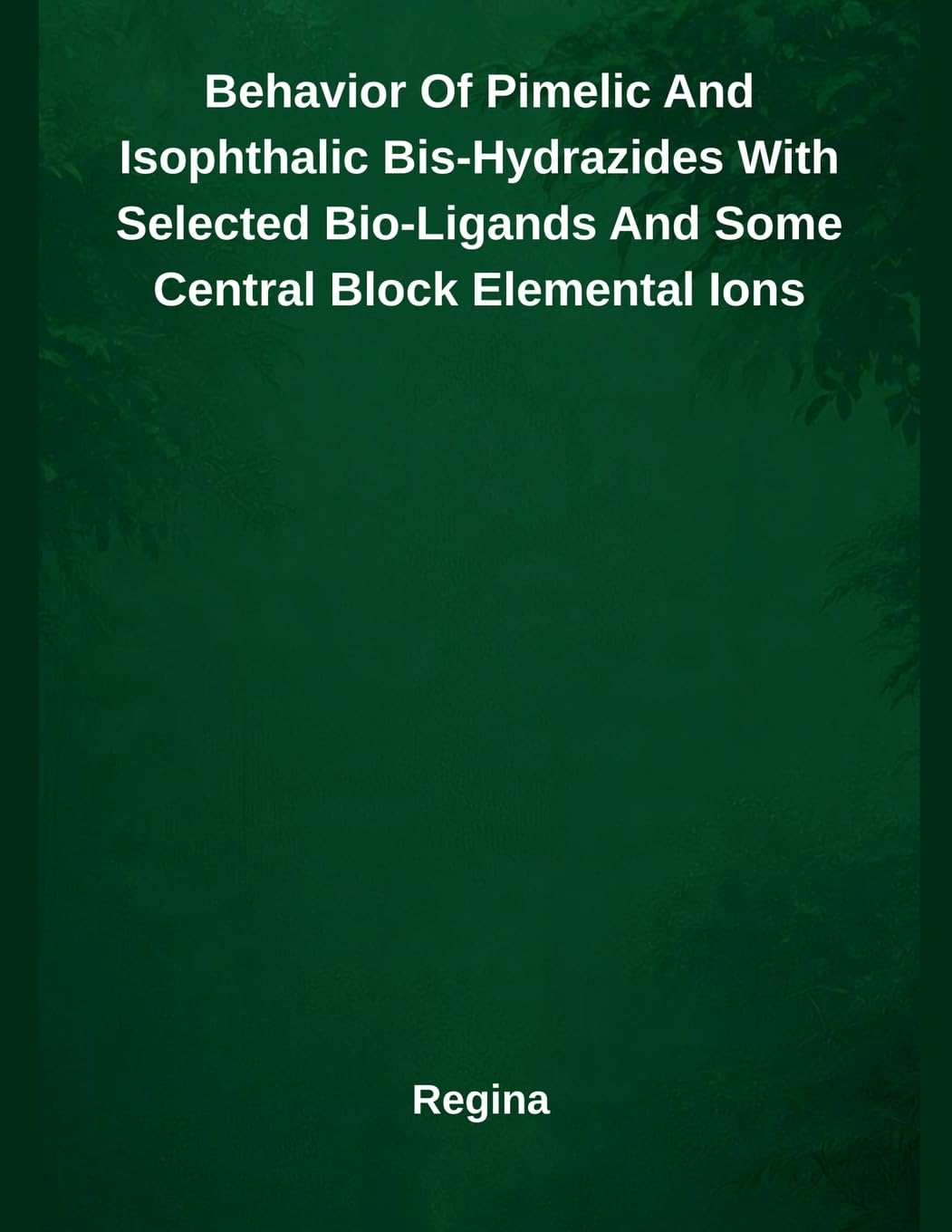 Behavior Of Pimelic And Isophthalic Bis-Hydrazides With Selected Bio-Ligands And Some Central Block Elemental Ions Computer Science