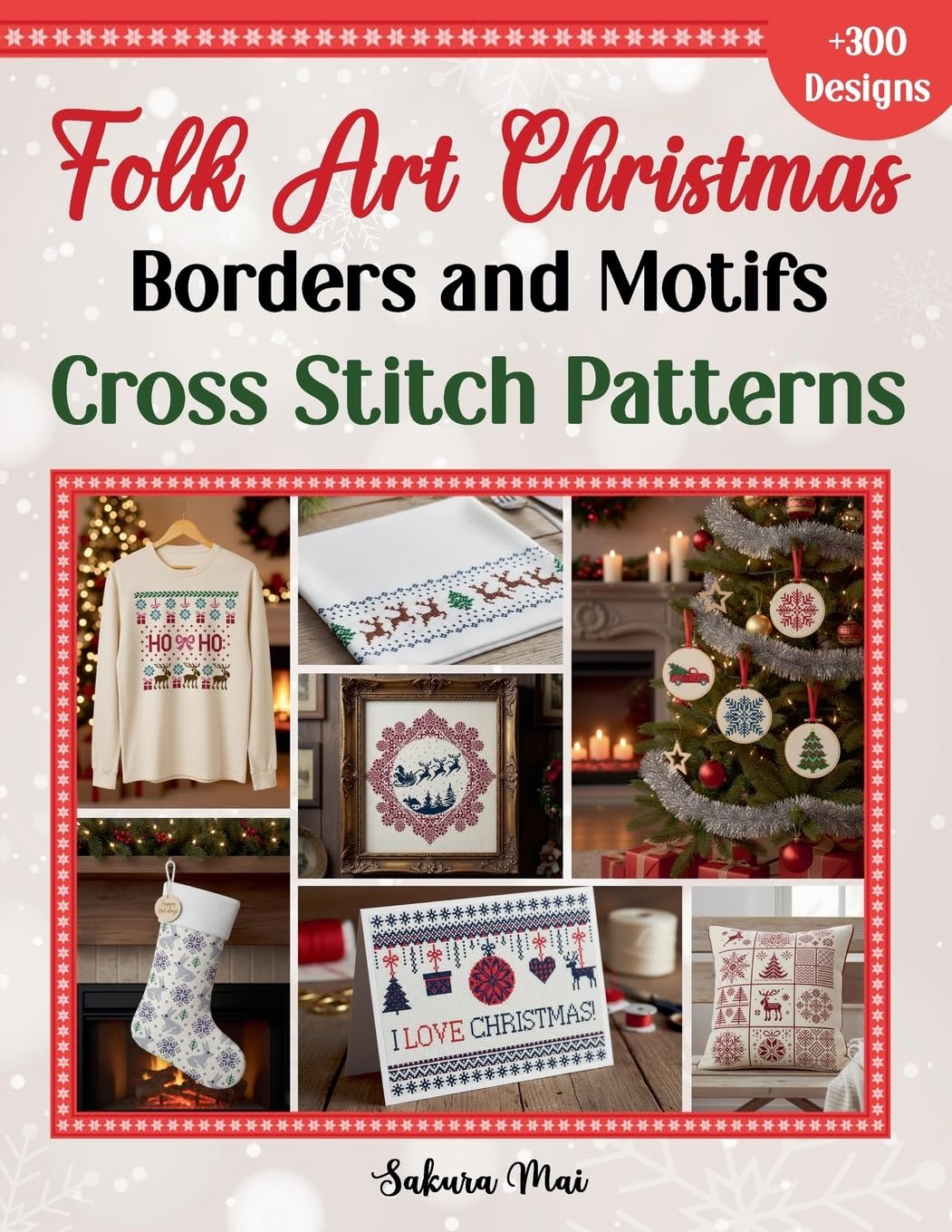 Folk Art Christmas Borders and Motifs Cross Stitch Patterns Hobbies & Crafts