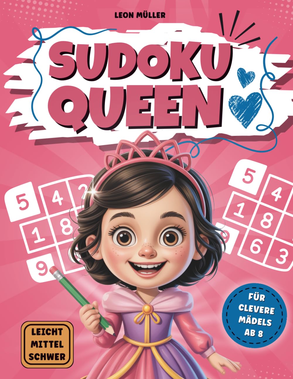 Sudoku Queen | für clevere Mädels ab 8 Jahren | Knobelpaß von leicht bis schwer | fördert Konzentration, logisches Denken & mathematische Fähigkeiten Leisure & Fun