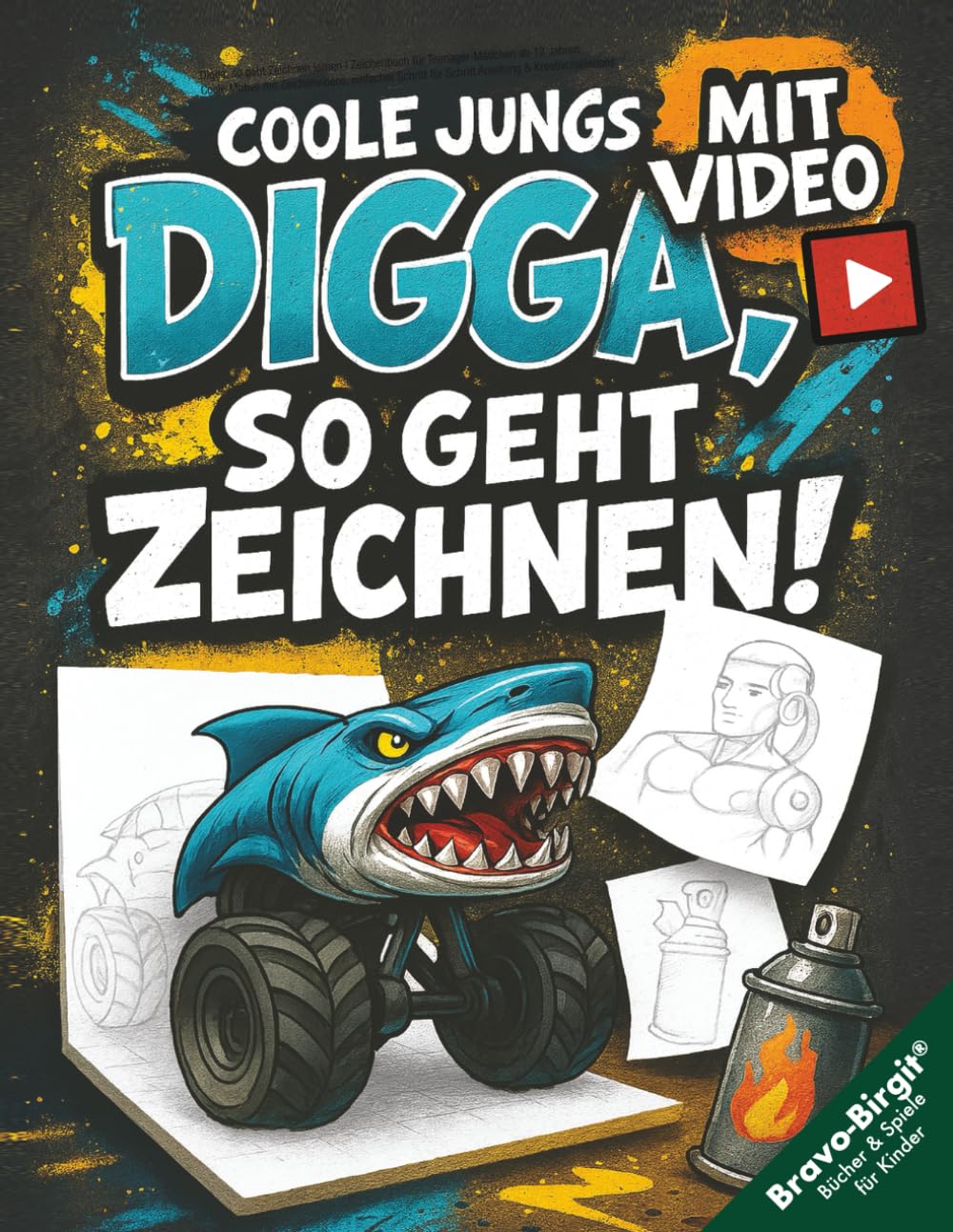 Digga, so geht Zeichnen lernen | Zeichenbuch für Teenager-Jungs ab 12 Jahren: Coole Motive mit Zeichenvideos, einfacher Schritt für Schritt Anleitung & Kreativchallenges book