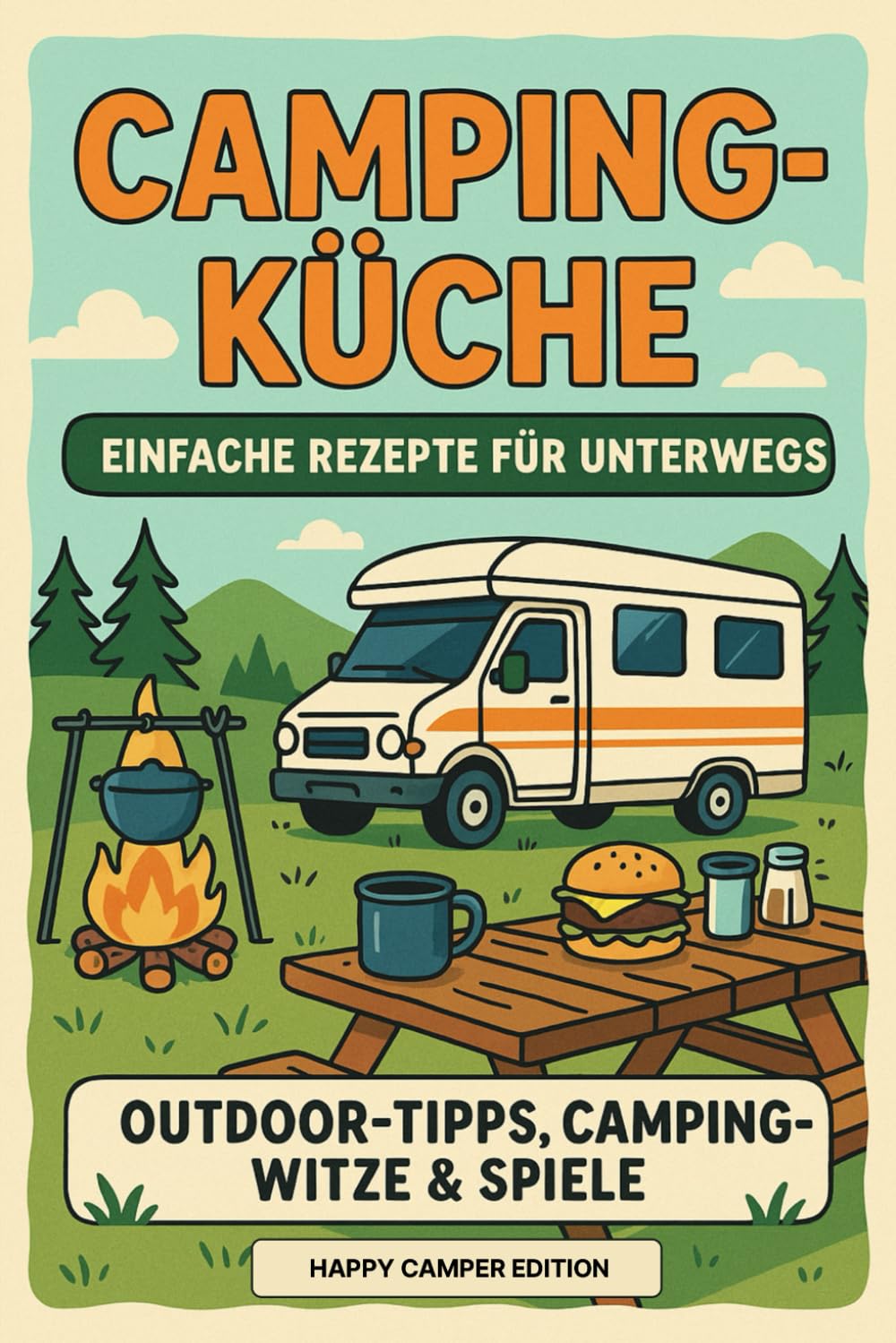 Das Camping Kochbuch - Rezepte für unterwegs: einfach und schnell inkl. Camping Tipps - Happy Camper Edition: Einfache Outdoor-Rezepte, Wohnmobil-Gadgets & clevere Tipps für dein Camping-Abenteuer Travel Guides