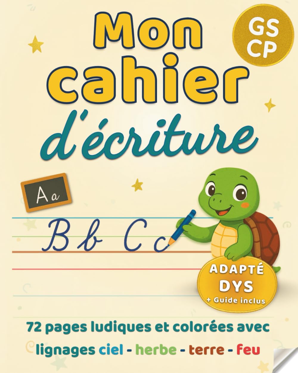 Mon cahier d'ecriture cursive : Grande Section et CP: un livre d'écriture pour enfants DYS ou en difficulté d'apprentissage à partir de 5 ans book