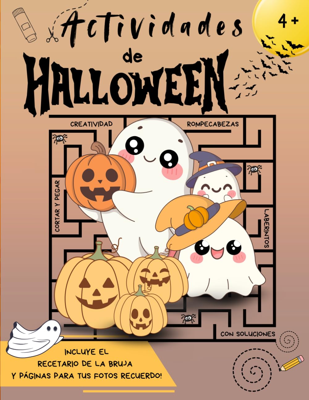 Actividades de Halloween: Libro de actividades de Halloween para niños: juegos, actividades creativas y artísticas, rompecabezas con soluciones, ... de la bruja y páginas de fotos de recuerdo. book