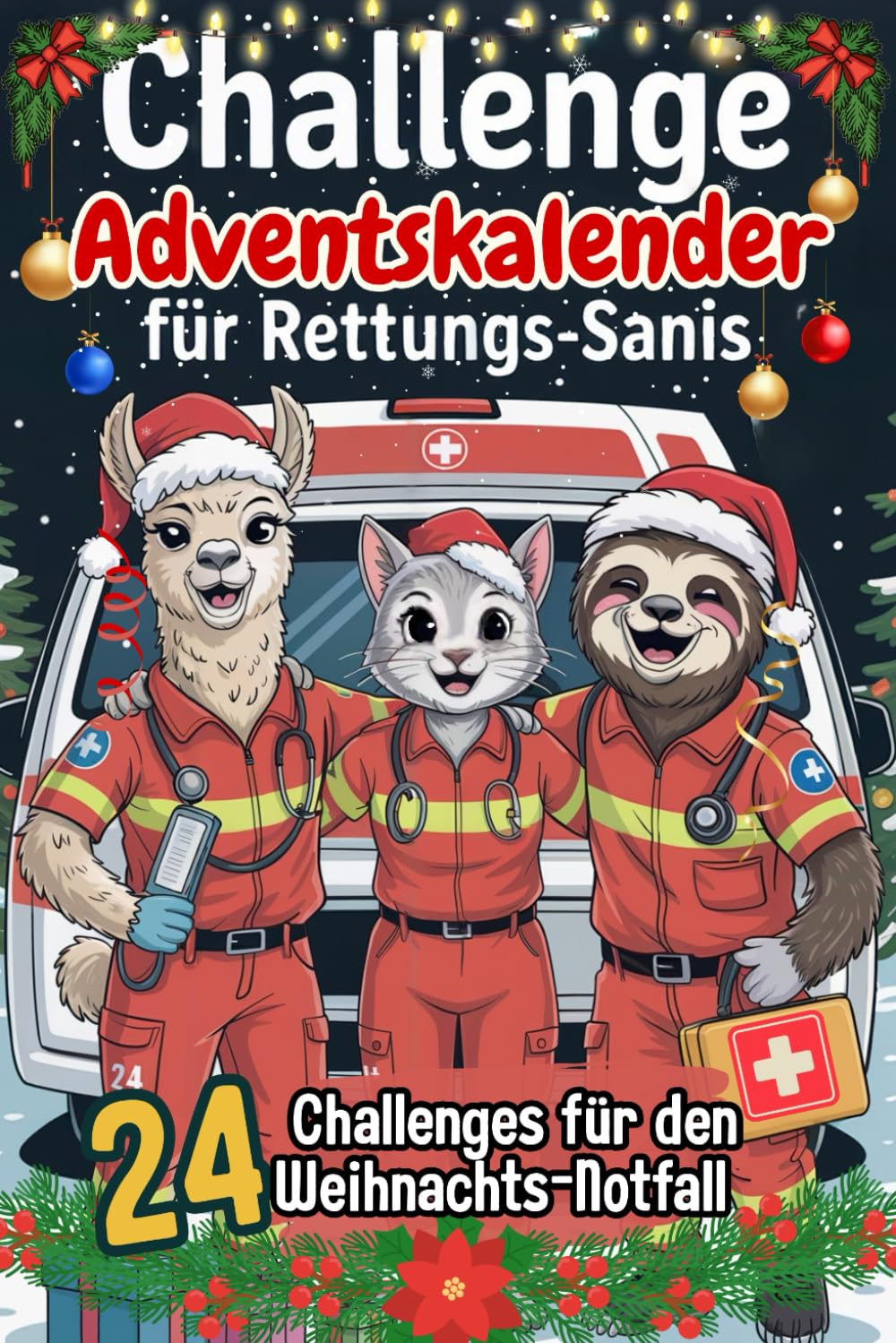 Challenge Adventskalender für Rettungs-Sanis: 24 witzige Challenges für die Wache oder RTW | Von Null auf 112 in Weihnachtsstimmung | Lustiges Geschenk Medicine