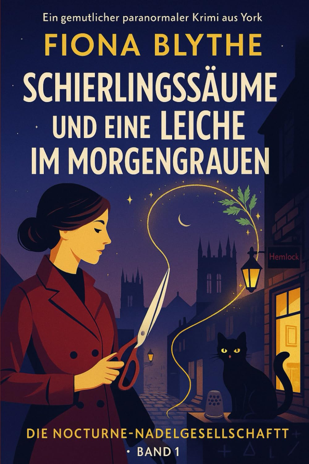 Schierlingssäume und eine Leiche im Morgengrauen: Ein cozy, paranormaler York-Krimi, in dem eine Schneider-Ermittlerin und ihre Katze mit verzauberten ... (Nocturne Needle Society Series, Band 1) Cosy Mystery & Humour