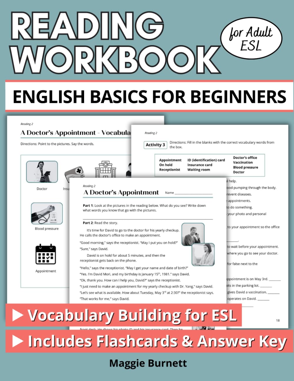 Reading Workbook for Adult ESL: English Basics for Beginners - Vocabulary Building for ESL Foreign Languages ​​& Dictionaries