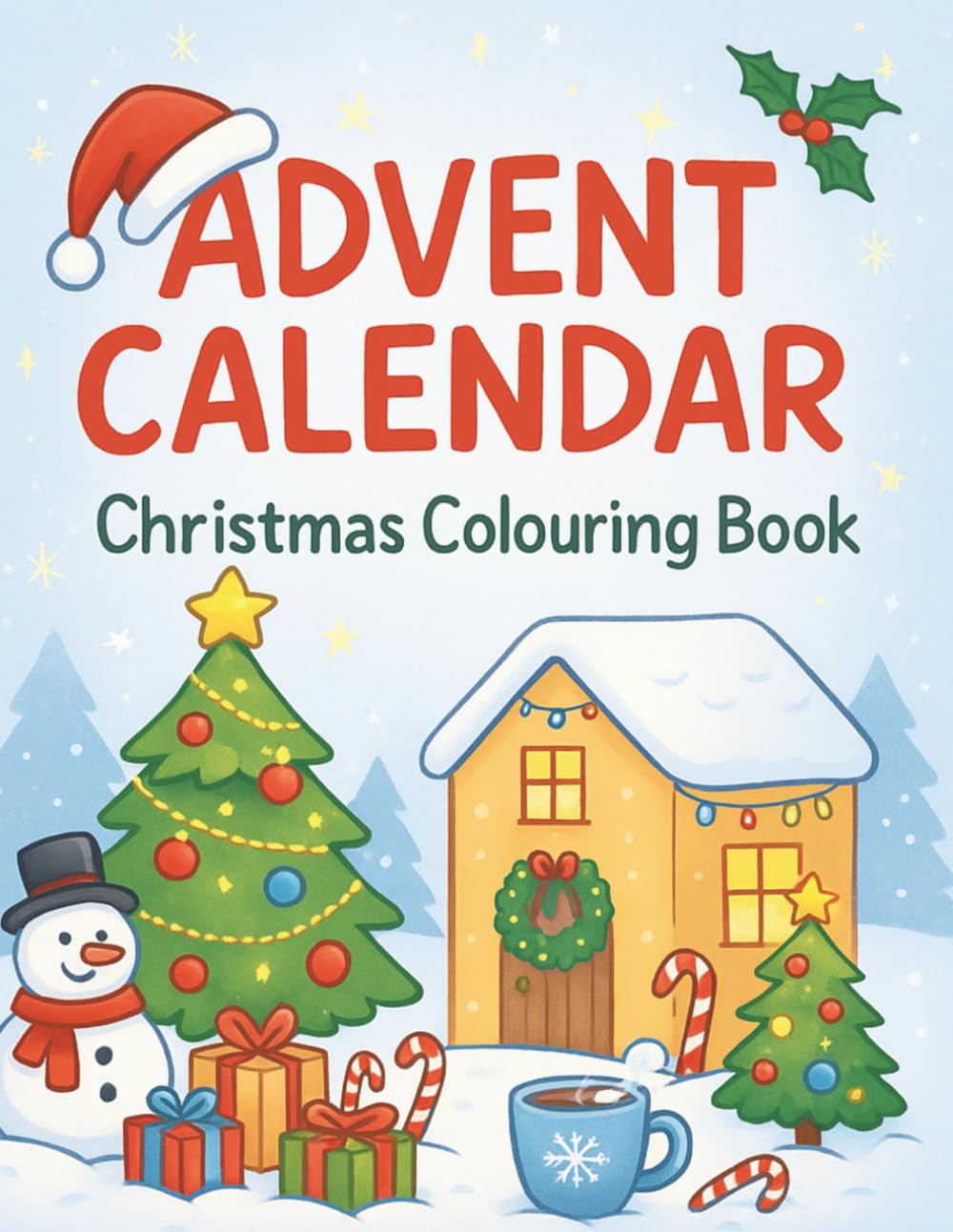 Advent Calendar Christmas Colouring Book: 25 Festive Countdown Designs + Bonus Holiday Pages | Simple, Relaxing, and Fun for Adults and Kids book