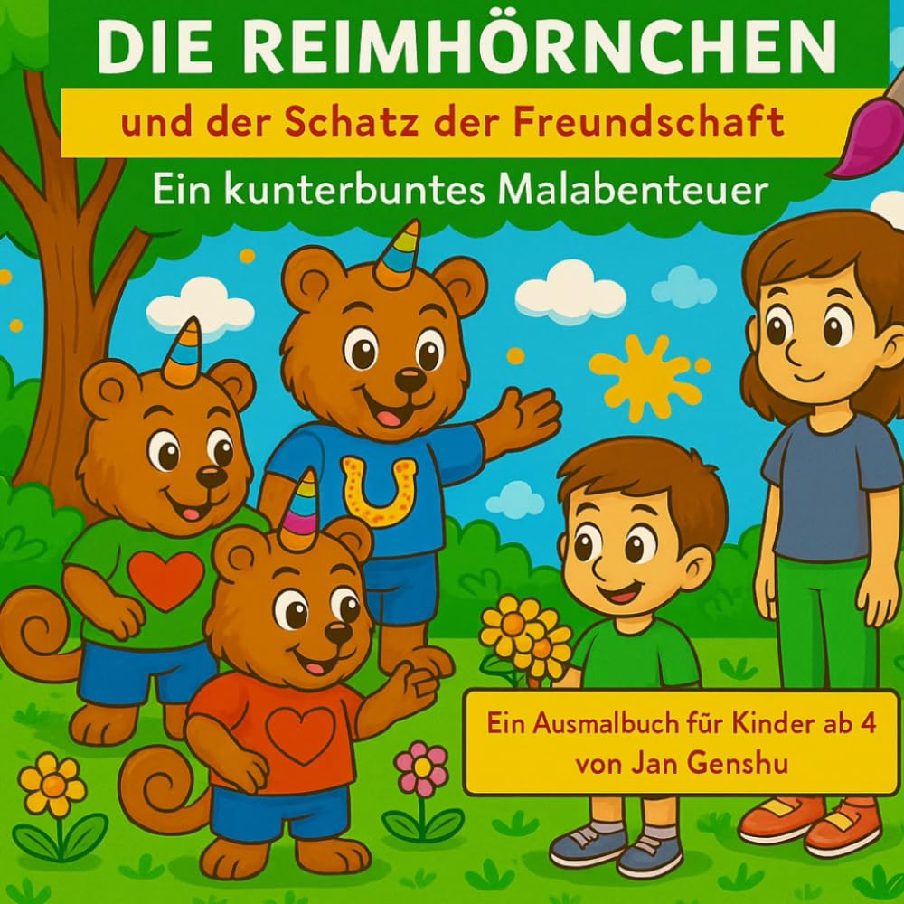 Die Reimhörnchen und der Schatz der Freundschaft: Ein kunterbuntes Malabenteuer- Ausmalbuch für Kinder ab 4 Jahren General education