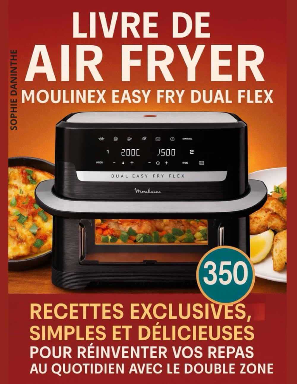 Livre de Air Fryer Moulinex Easy Fry Dual Flex: 350 Recettes exclusives, simples et délicieuses pour réinventer vos repas au quotidien avec le double Zone book