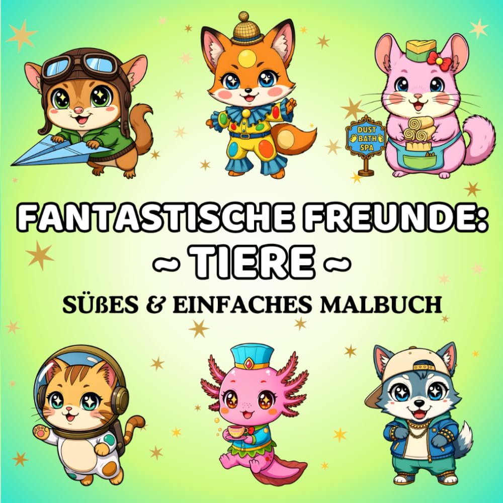 Malbuch Verkleidete Tiere für Kinder ab 5 Jahren (Meine Fantastischen Freunde): 50 niedliche Tiermotive in Kostümen: Katzen, Hunde, Kaninchen, Füchse und mehr book