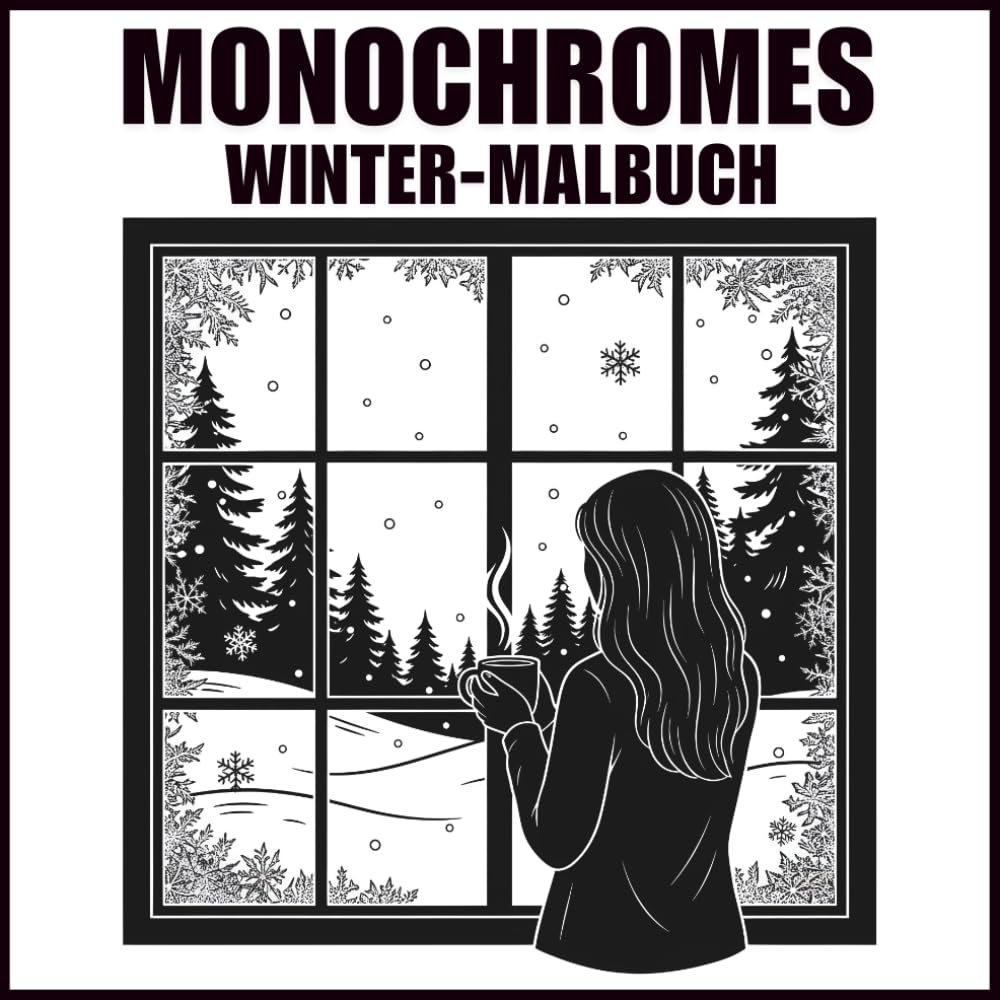 Monochromes Winter-Malbuch: Einfache Schwarz-Weiß-Winterszenen zum Ausmalen – 51 elegante Ein-Stift-Designs für Entspannung und kreative Ruhe Hobbies & Crafts