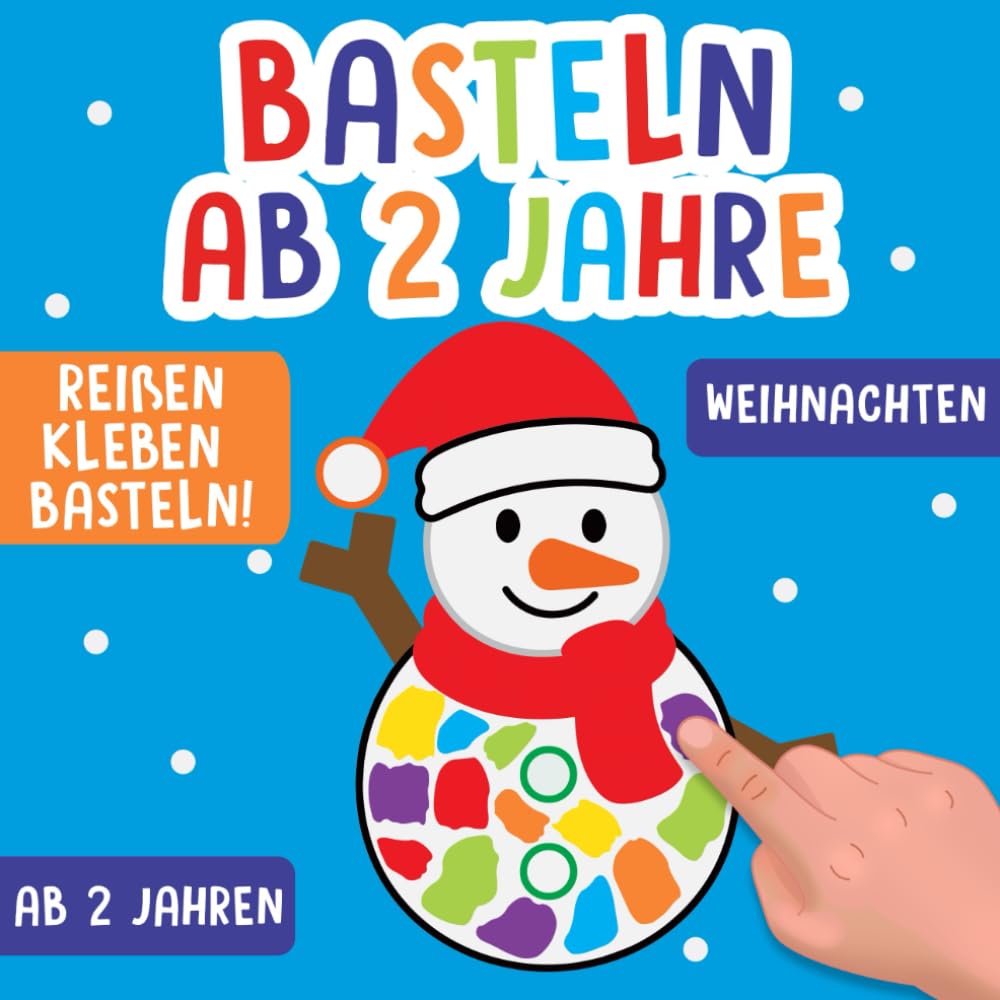 Basteln ab 2 Jahre: Mein erstes Weihnachten Bastelbuch - Reißen, Kleben, Basteln & Staunen! - Großes Bastelset mit vielen liebevollen Bastelvorlagen zum Weihnachtsbasteln und Adventsbasteln Hobbies & Crafts