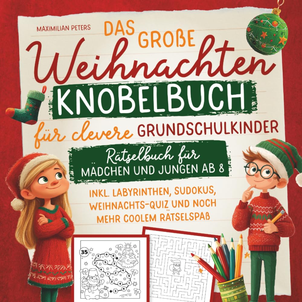 Das große Weihnachten Knobelbuch für clevere Grundschulkinder: Rätselbuch für Mädchen und Jungen ab 8 book