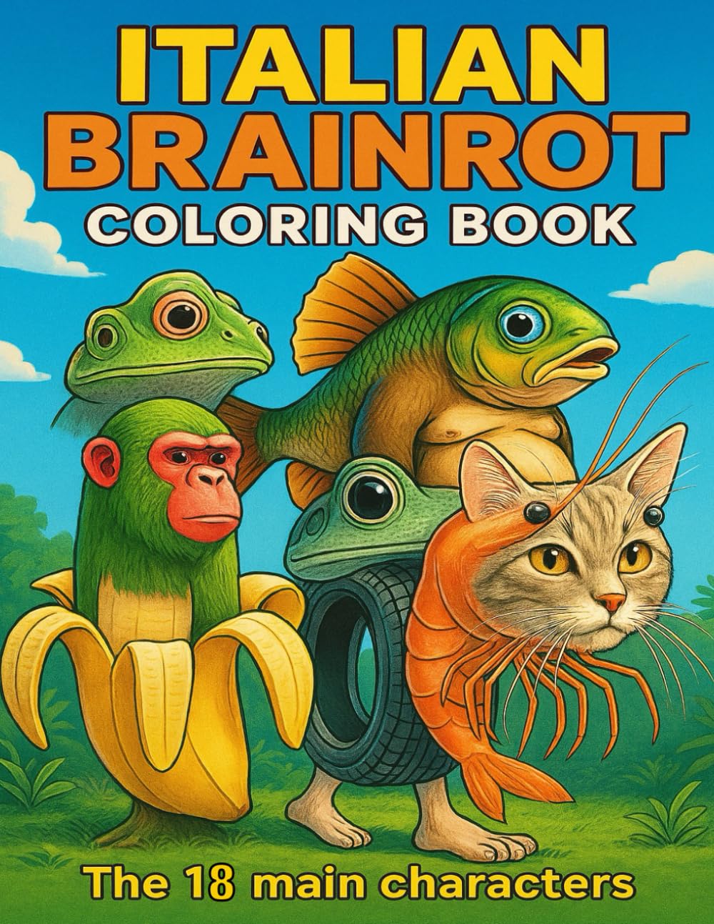 Italian Brainrot Coloring Book: Color your favorite Italian Brainrot Characters Hobbies & Crafts
