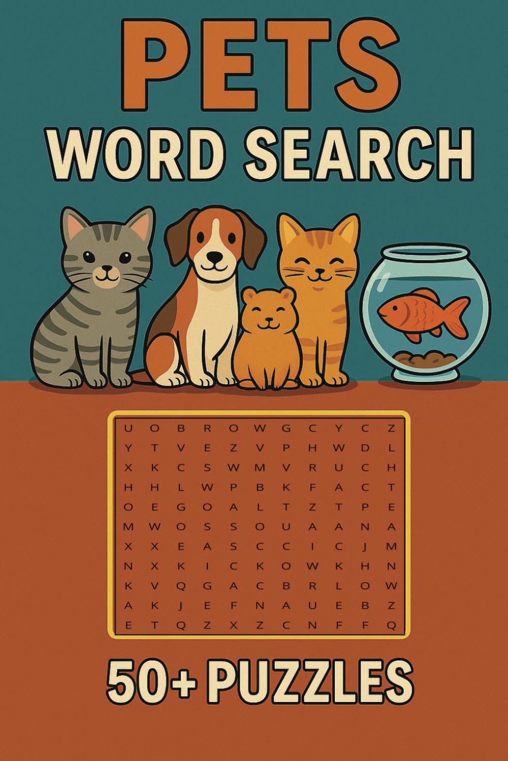 Pets Word Search Puzzle Book: 50+ easy print puzzles featuring cats, dogs, birds, and more. Perfect for animal lovers—great for travel, holidays, and quiet time. Leisure & Fun