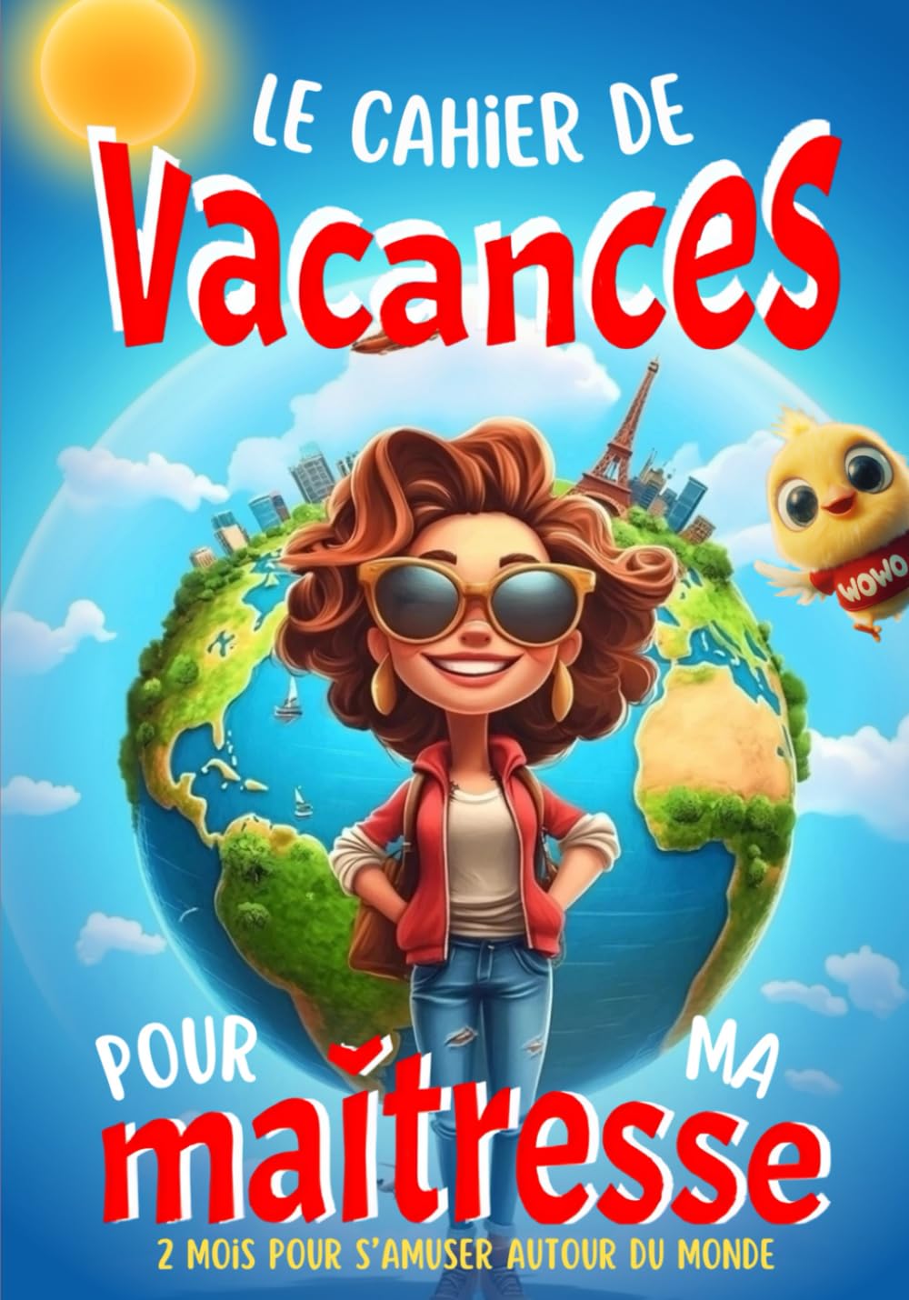Le Cahier de Vacances pour ma Maîtresse / 2 mois pour s'amuser autour du monde: Cadeau Maîtresse d'école remerciement / existe pour ATSEM, Maître, AESH / Version couleur Non-fiction