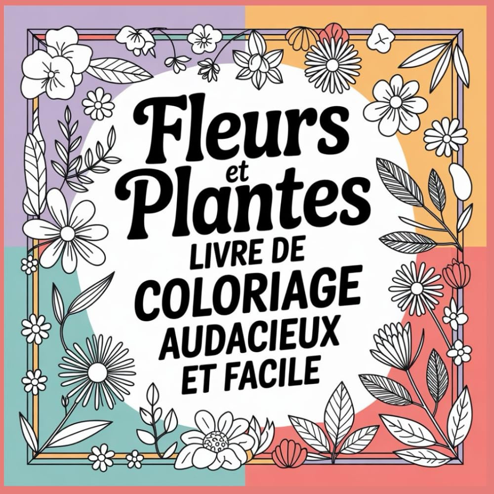 Fleurs et Plantes Livre de Coloriage Audacieux et Facile: Coloriages simples et grands de fleurs et plantes pour enfants et adultes – Activité relaxante et créative dès 4 ans book